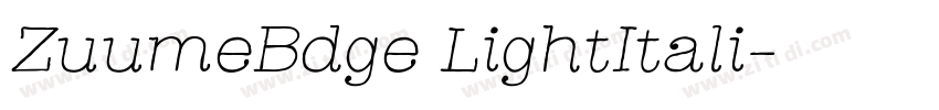 ZuumeBdge LightItali字体转换